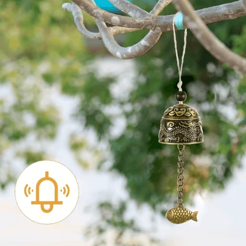 Vintage Dragon Feng Shui Wind Chime Metal Good Luck Hanging Bell For Home And Garden 2