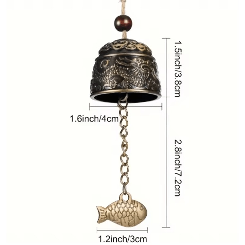 Vintage Dragon Feng Shui Wind Chime Metal Good Luck Hanging Bell For Home And Garden 3