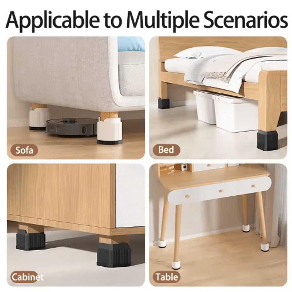 Adjustable Height Furniture Risers Heavy Duty Anti Slip Supports For Sofa Bed And Desk 25