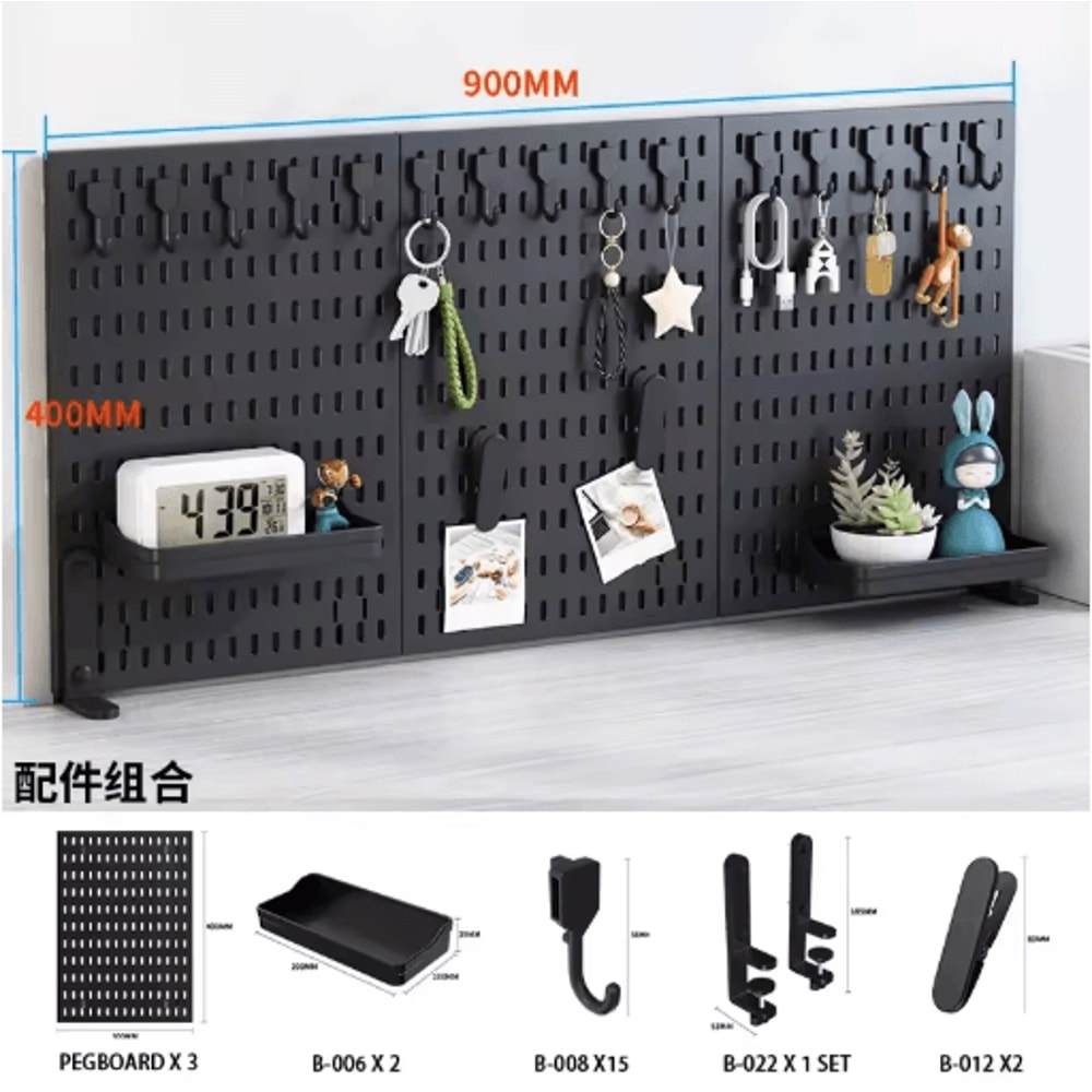 Pegboard Desktop Storage Kit Vertical And Clip Type Display Panels For Home Office 21
