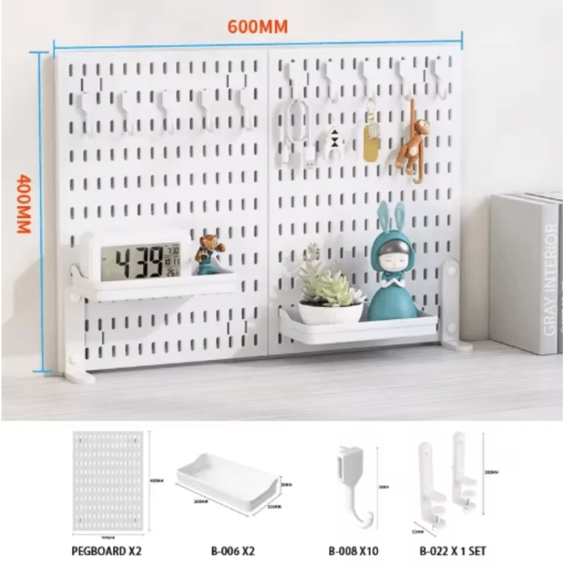 Pegboard Desktop Storage Kit Vertical And Clip Type Display Panels For Home Office 24