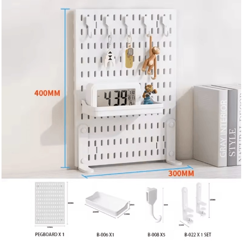 Pegboard Desktop Storage Kit Vertical And Clip Type Display Panels For Home Office 25