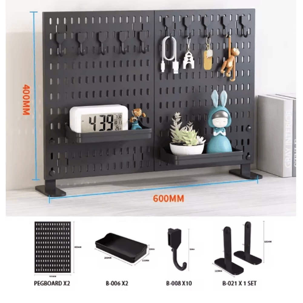 Pegboard Desktop Storage Kit Vertical And Clip Type Display Panels For Home Office 26