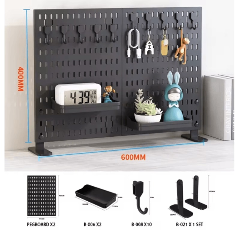 Pegboard Desktop Storage Kit Vertical And Clip Type Display Panels For Home Office 26