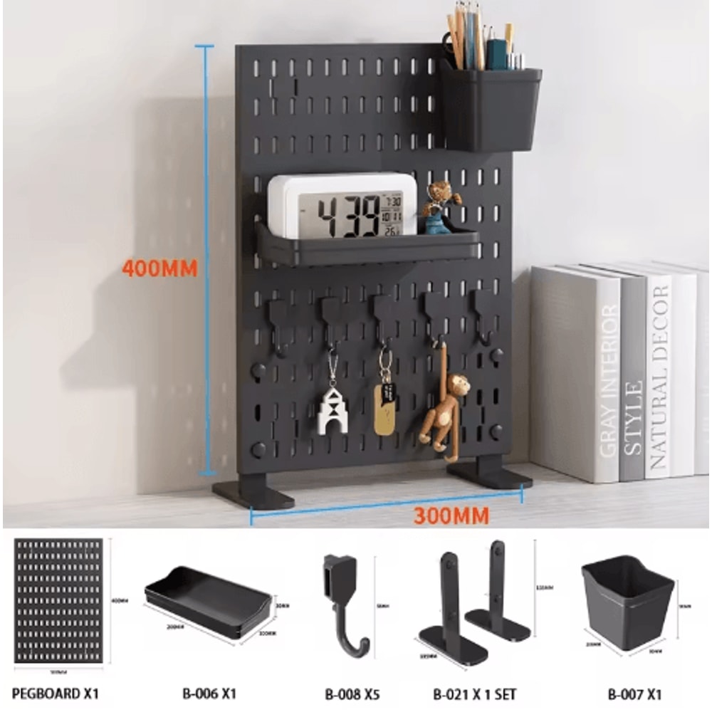 Pegboard Desktop Storage Kit Vertical And Clip Type Display Panels For Home Office 27