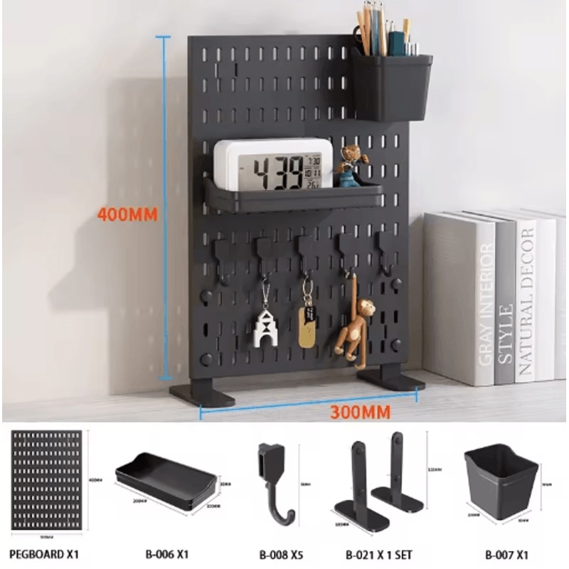 Pegboard Desktop Storage Kit Vertical And Clip Type Display Panels For Home Office 27