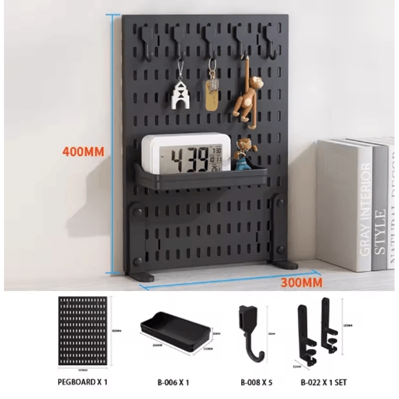 Pegboard Desktop Storage Kit Vertical And Clip Type Display Panels For Home Office 28