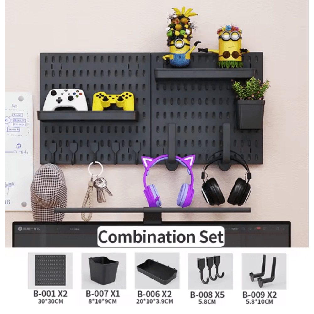 Home Storage Pegboard Gaming Gear Organizer And Figurine Display For Study Gaming Rooms 1