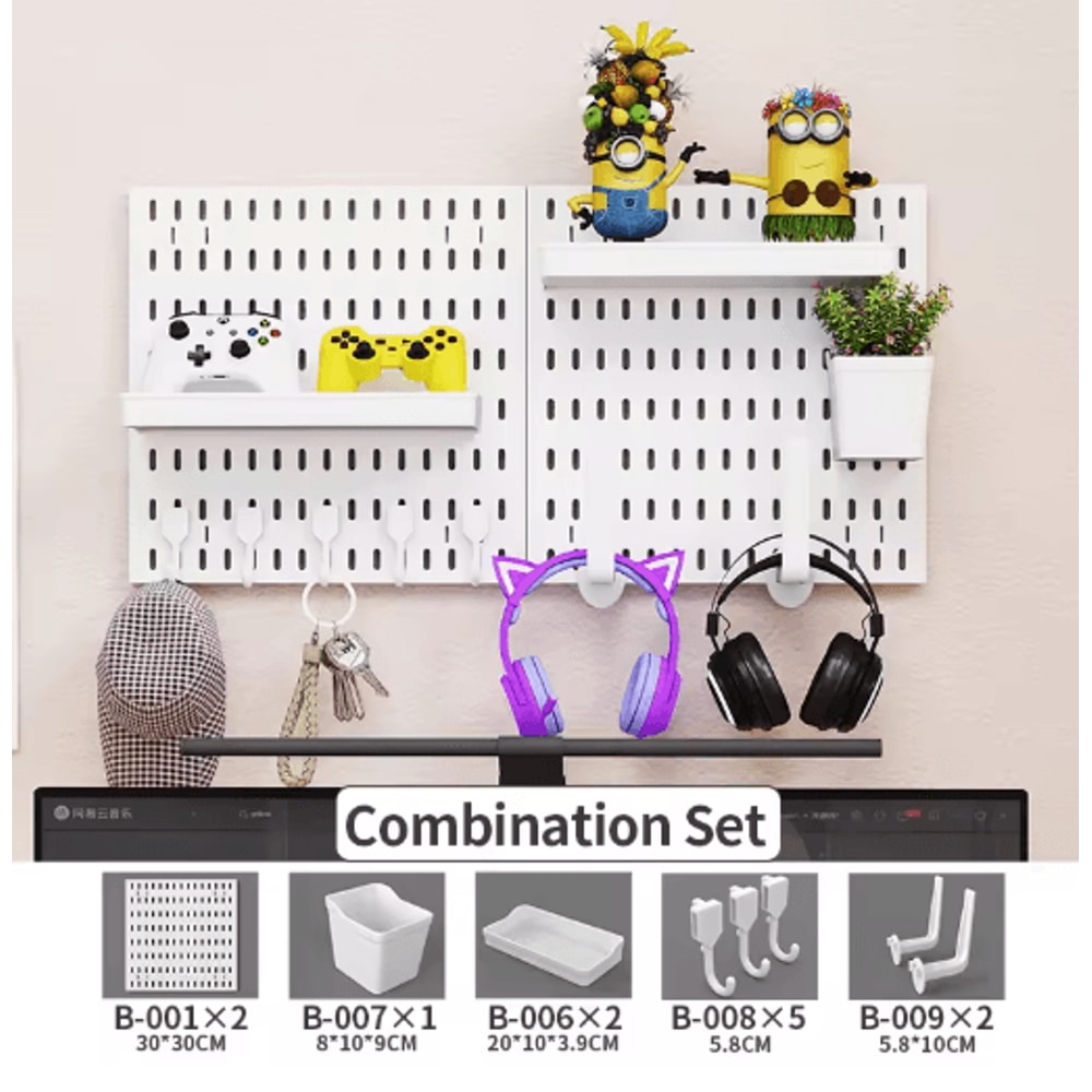 Home Storage Pegboard Gaming Gear Organizer And Figurine Display For Study Gaming Rooms 2