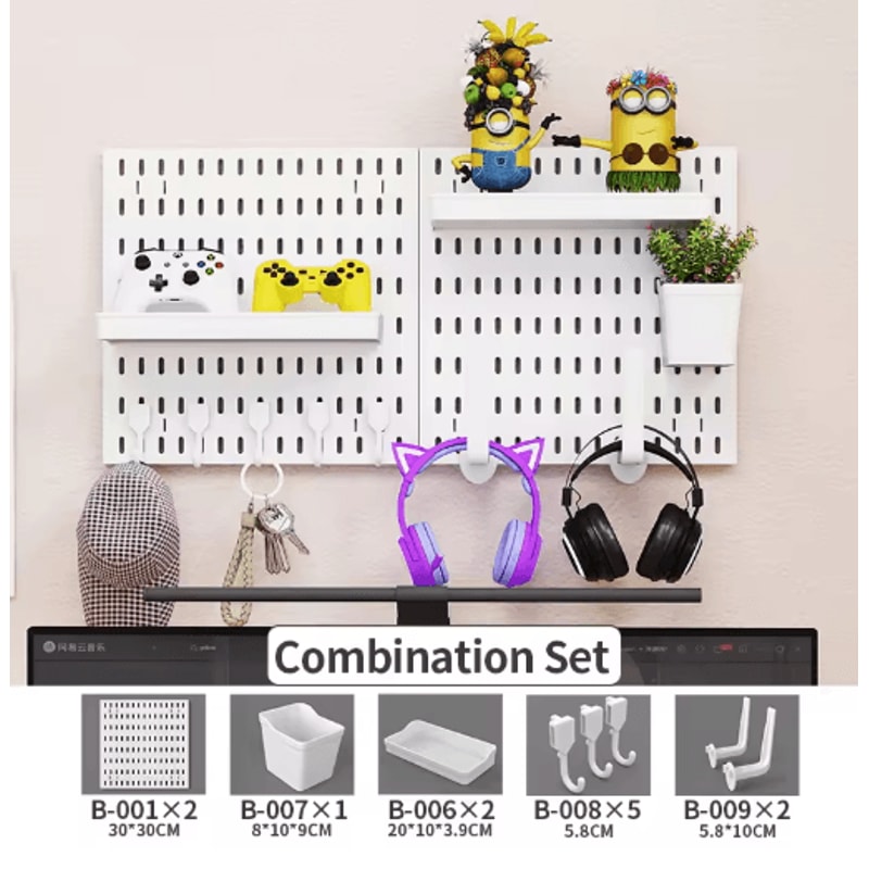 Home Storage Pegboard Gaming Gear Organizer And Figurine Display For Study Gaming Rooms 2