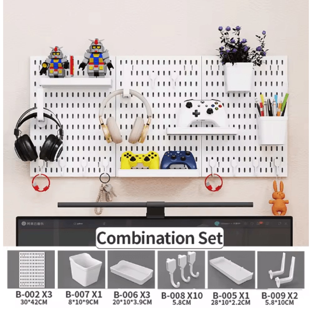 Home Storage Pegboard Gaming Gear Organizer And Figurine Display For Study Gaming Rooms 0