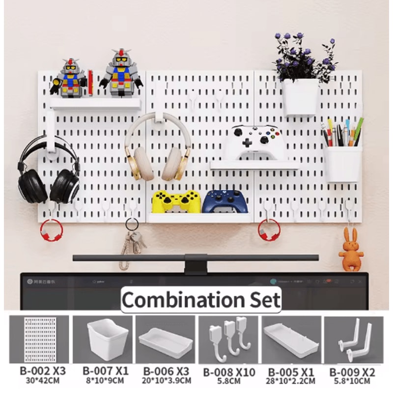 Home Storage Pegboard Gaming Gear Organizer And Figurine Display For Study Gaming Rooms 0