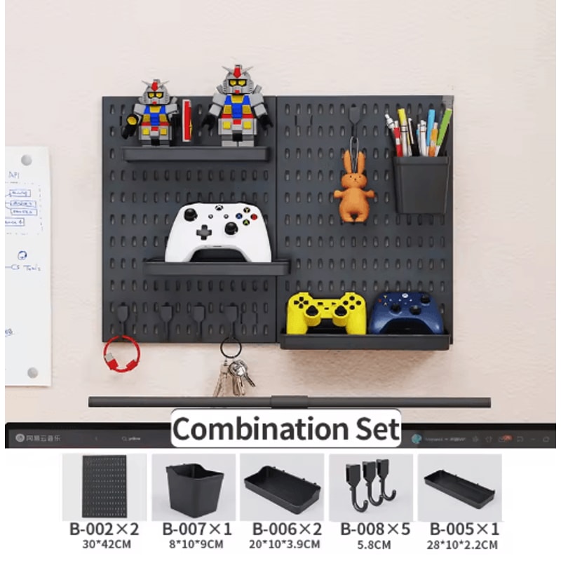 Home Storage Pegboard Gaming Gear Organizer And Figurine Display For Study Gaming Rooms 6
