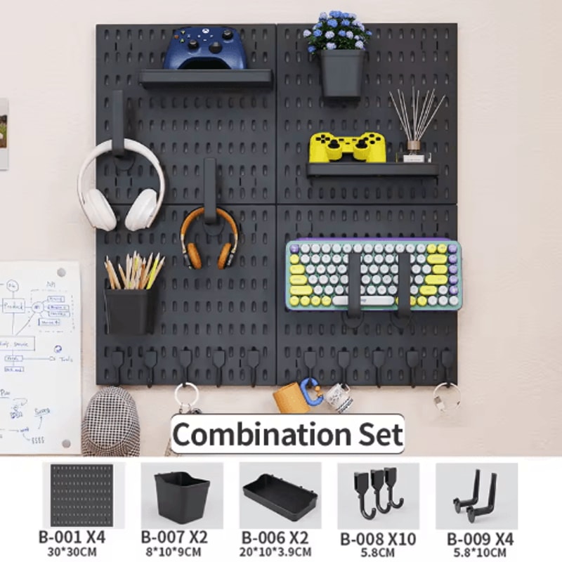 Home Storage Pegboard Gaming Gear Organizer And Figurine Display For Study Gaming Rooms 14