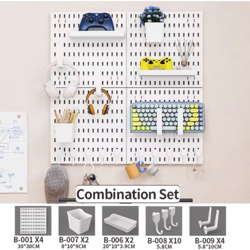 Home Storage Pegboard Gaming Gear Organizer And Figurine Display For Study Gaming Rooms 15