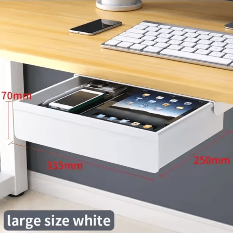 Self Adhesive Under Desk Drawer Drill Free Plastic Storage For Office And Home 13