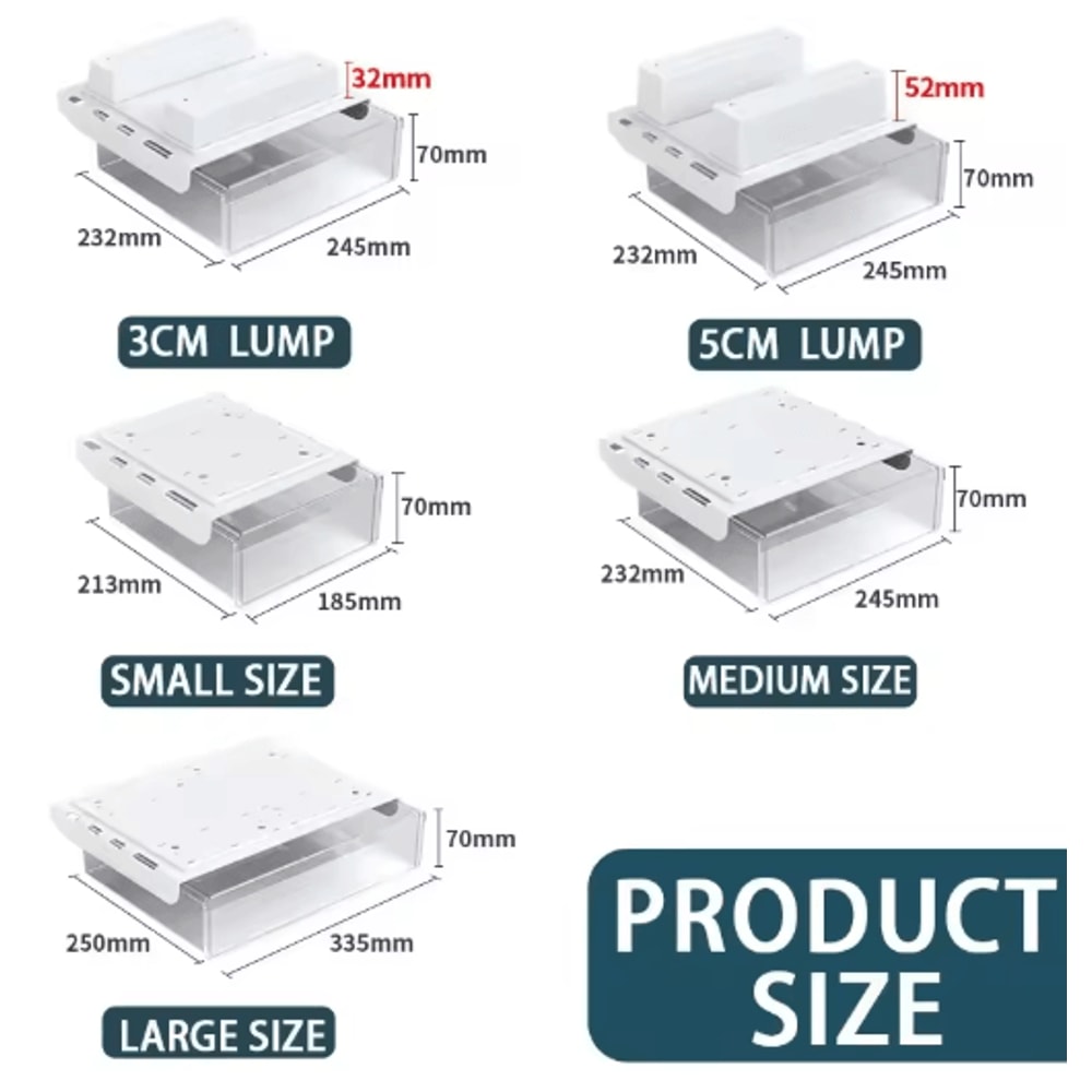 Self Adhesive Under Desk Drawer Drill Free Plastic Storage For Office And Home 19