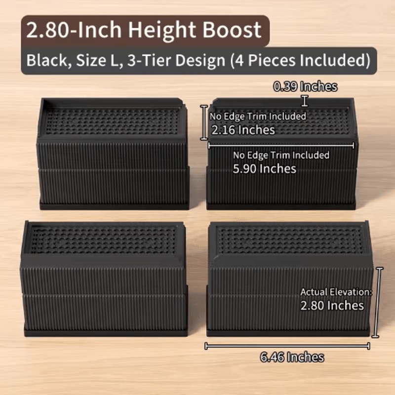 Stackable Furniture Heightening Pads Heavy Duty Anti Slip Risers For Tables Chairs And Beds 0
