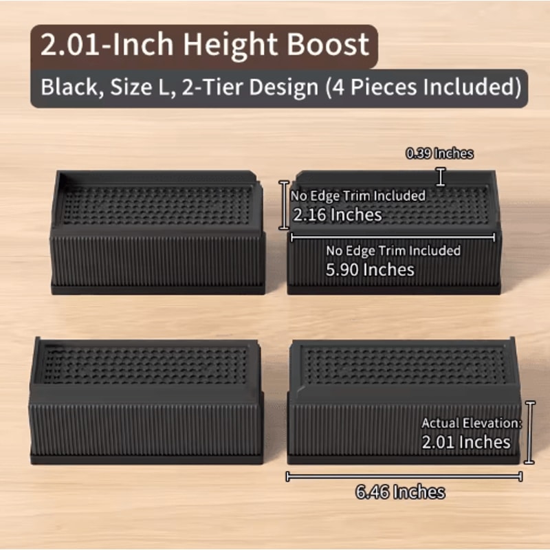 Stackable Furniture Heightening Pads Heavy Duty Anti Slip Risers For Tables Chairs And Beds 1