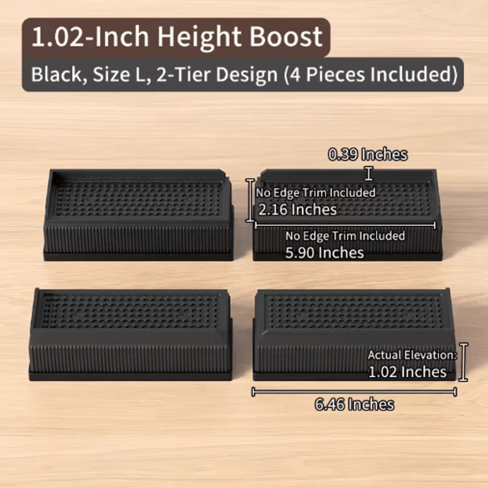 Stackable Furniture Heightening Pads Heavy Duty Anti Slip Risers For Tables Chairs And Beds 2