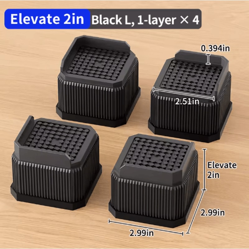 Stackable Furniture Heightening Pads Heavy Duty Anti Slip Risers For Tables Chairs And Beds 13