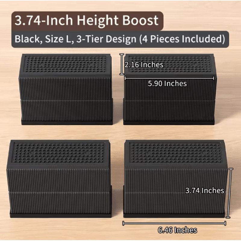 Stackable Furniture Heightening Pads Heavy Duty Anti Slip Risers For Tables Chairs And Beds 17