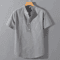 Mens Short Sleeve Stand Collar T Shirt Breathable Loose Cotton Summer Top With Pocket 2