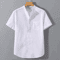 Mens Short Sleeve Stand Collar T Shirt Breathable Loose Cotton Summer Top With Pocket 3