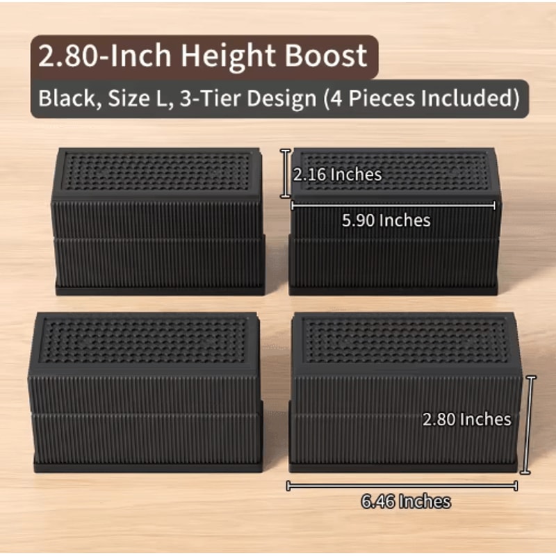 Stackable Furniture Heightening Pads Heavy Duty Anti Slip Risers For Tables Chairs And Beds 18
