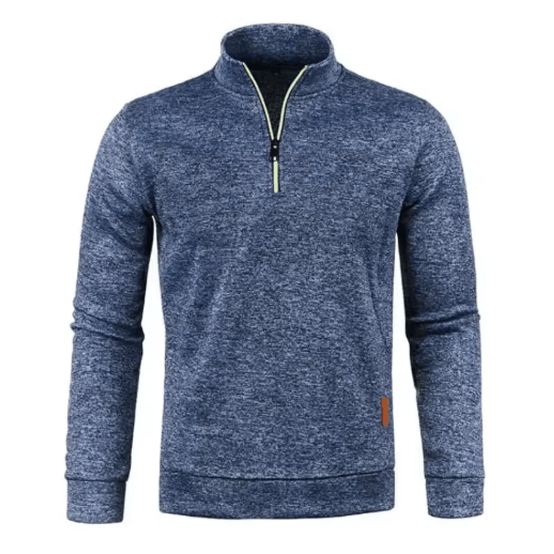 Mens Half Zip Pullover Sweatshirt Long Sleeve Solid Color Turtleneck Streetwear Jacket 0