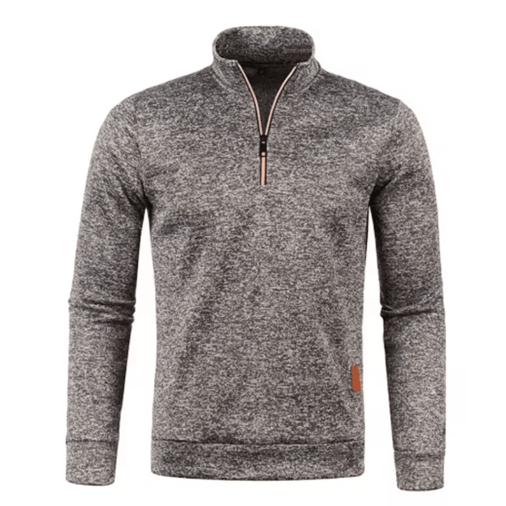 Mens Half Zip Pullover Sweatshirt Long Sleeve Solid Color Turtleneck Streetwear Jacket 5