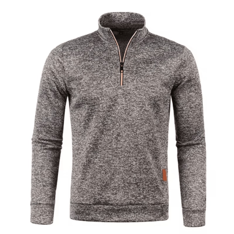 Mens Half Zip Pullover Sweatshirt Long Sleeve Solid Color Turtleneck Streetwear Jacket 5
