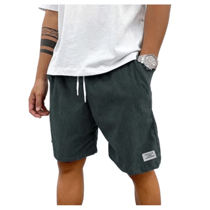 Mens Corduroy Casual Shorts Lightweight Summer Sweat Shorts For Streetwear And Beach 2