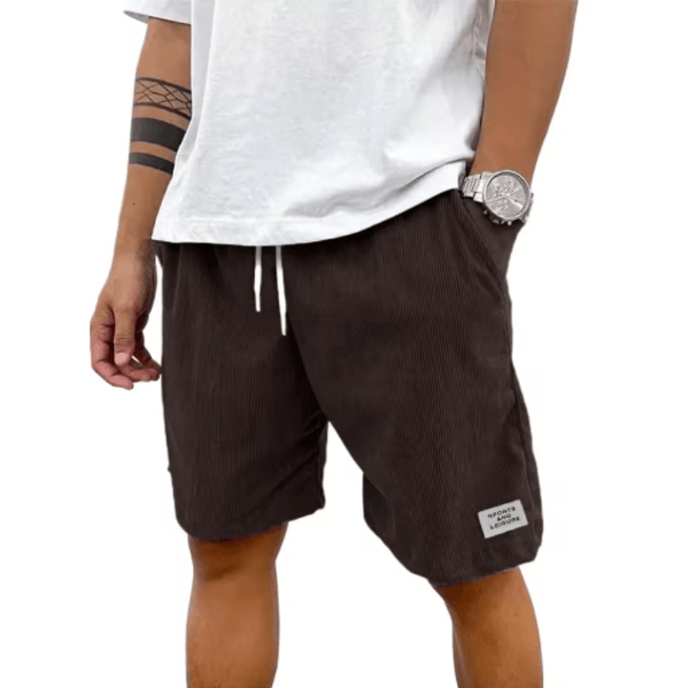 Mens Corduroy Casual Shorts Lightweight Summer Sweat Shorts For Streetwear And Beach 3