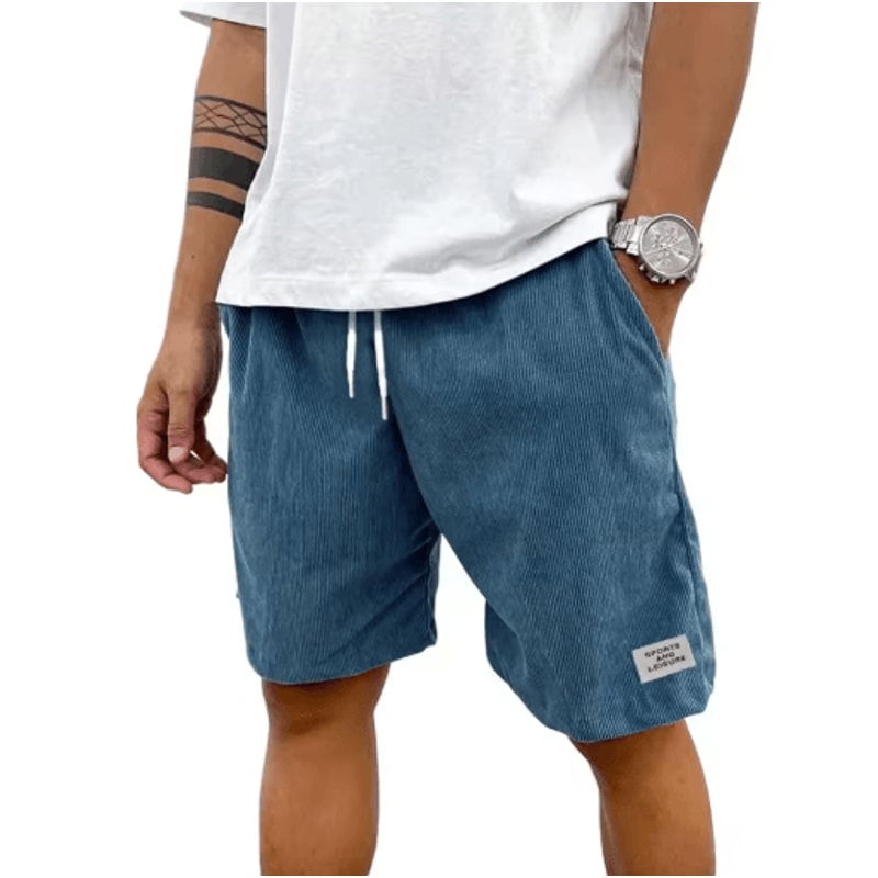 Mens Corduroy Casual Shorts Lightweight Summer Sweat Shorts For Streetwear And Beach 0