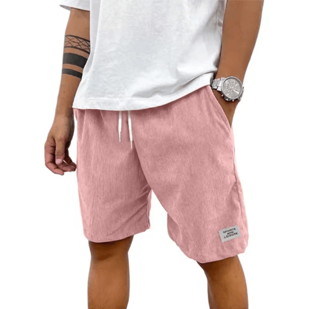 Mens Corduroy Casual Shorts Lightweight Summer Sweat Shorts For Streetwear And Beach 4