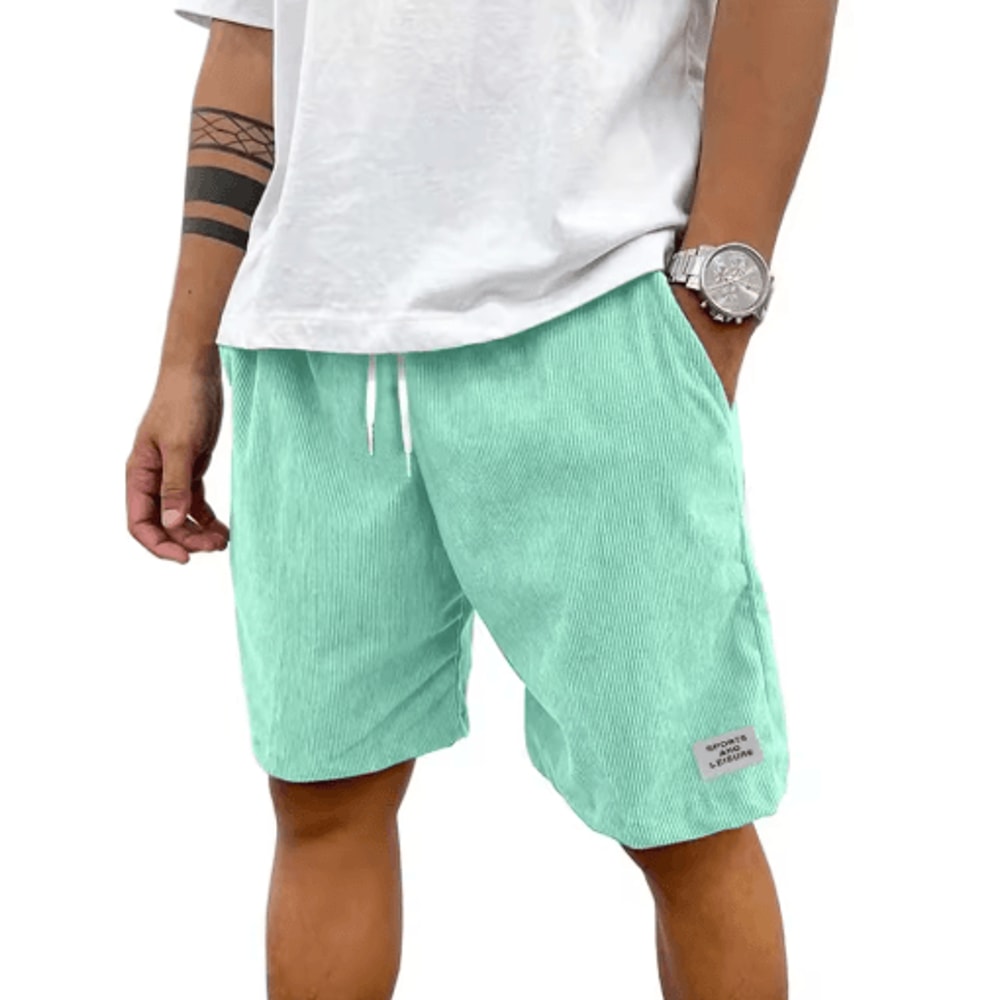 Mens Corduroy Casual Shorts Lightweight Summer Sweat Shorts For Streetwear And Beach 5