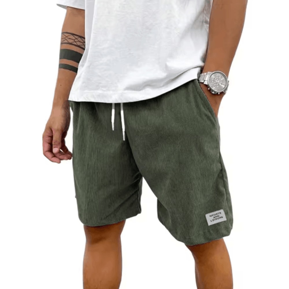 Mens Corduroy Casual Shorts Lightweight Summer Sweat Shorts For Streetwear And Beach 6