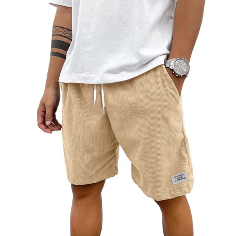 Mens Corduroy Casual Shorts Lightweight Summer Sweat Shorts For Streetwear And Beach 8