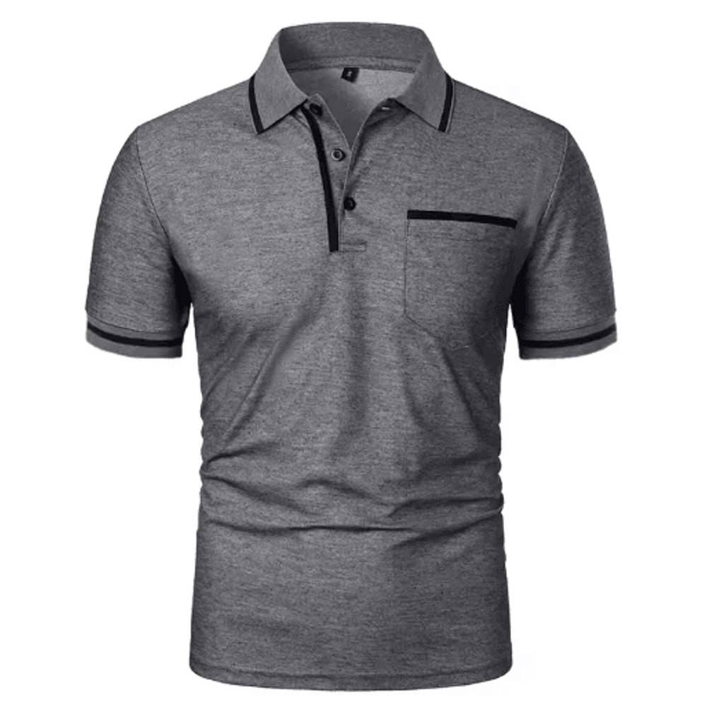 Mens Short Sleeve Polo Shirt Breathable Loose Fit Casual Summer Top With Pocket 1