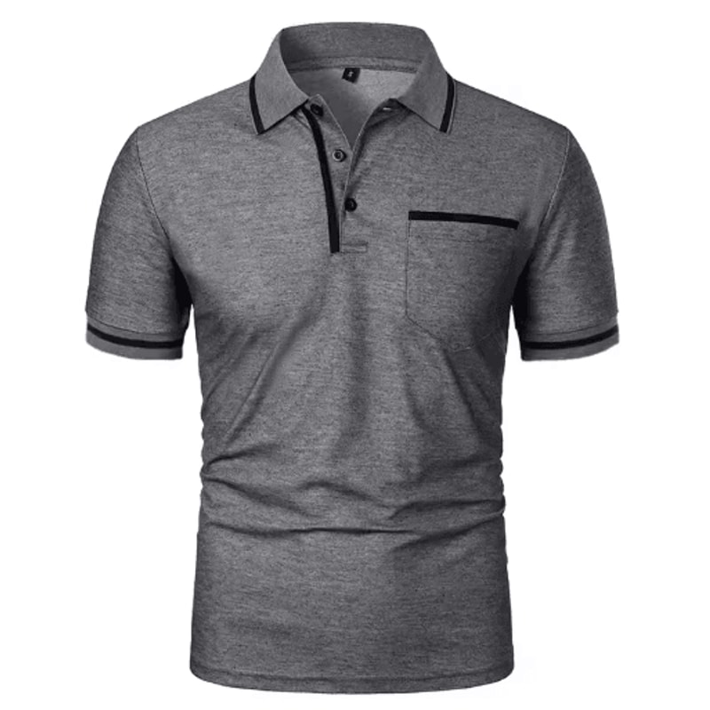 Mens Short Sleeve Polo Shirt Breathable Loose Fit Casual Summer Top With Pocket 1