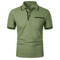 Mens Short Sleeve Polo Shirt Breathable Loose Fit Casual Summer Top With Pocket 3