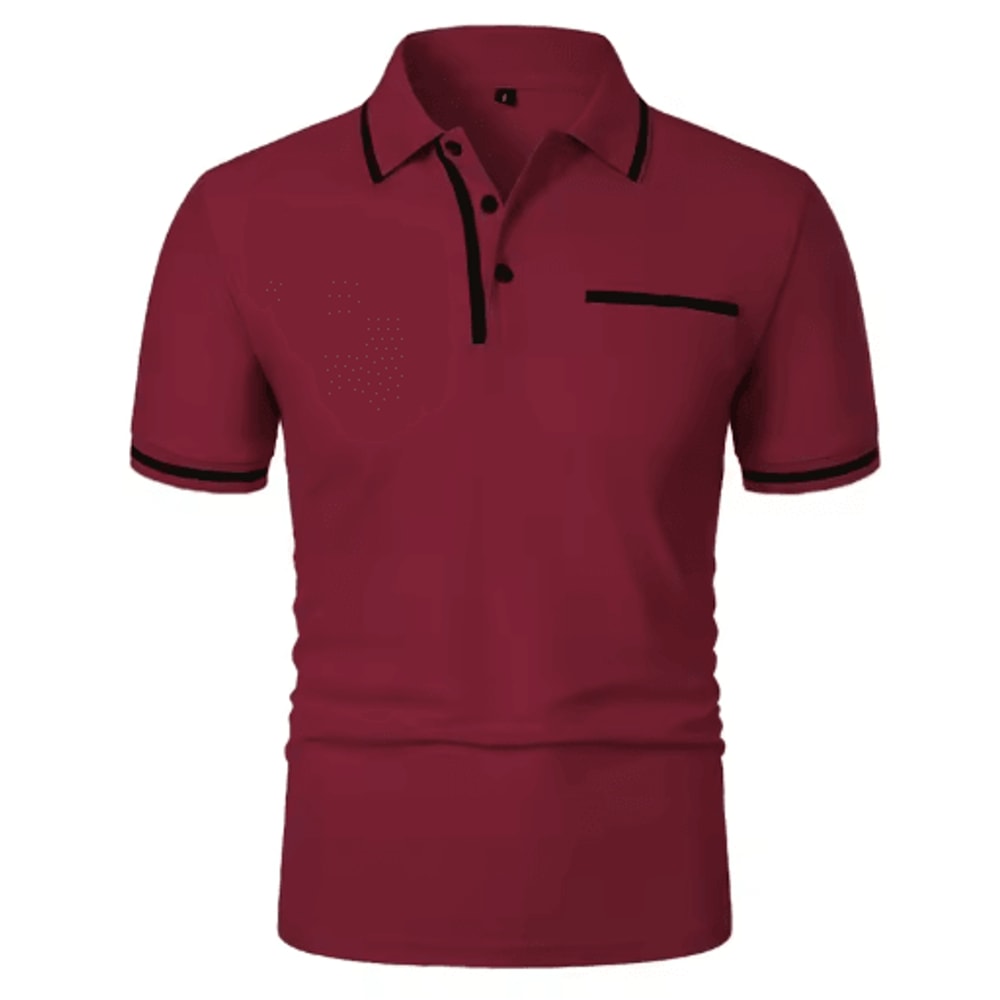Mens Short Sleeve Polo Shirt Breathable Loose Fit Casual Summer Top With Pocket 0