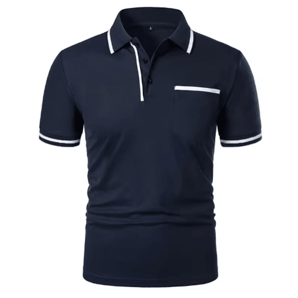 Mens Short Sleeve Polo Shirt Breathable Loose Fit Casual Summer Top With Pocket 4