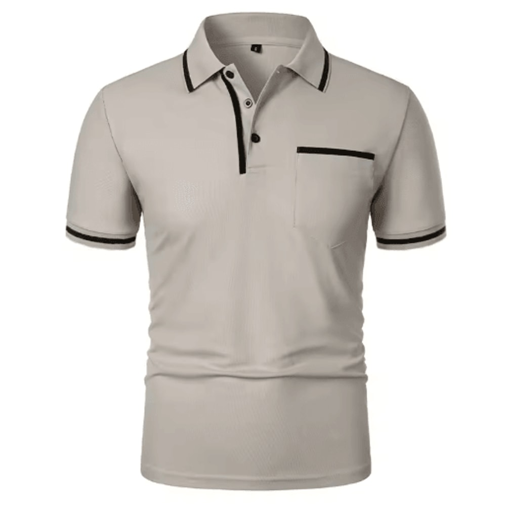 Mens Short Sleeve Polo Shirt Breathable Loose Fit Casual Summer Top With Pocket 5