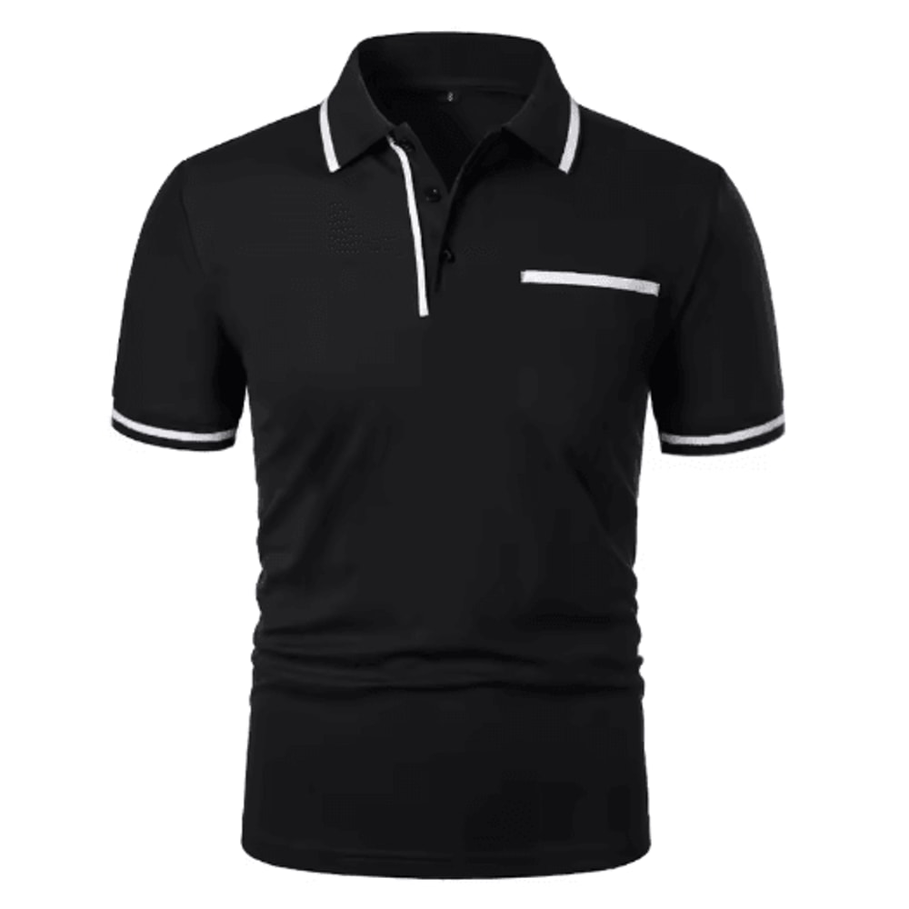 Mens Short Sleeve Polo Shirt Breathable Loose Fit Casual Summer Top With Pocket 6