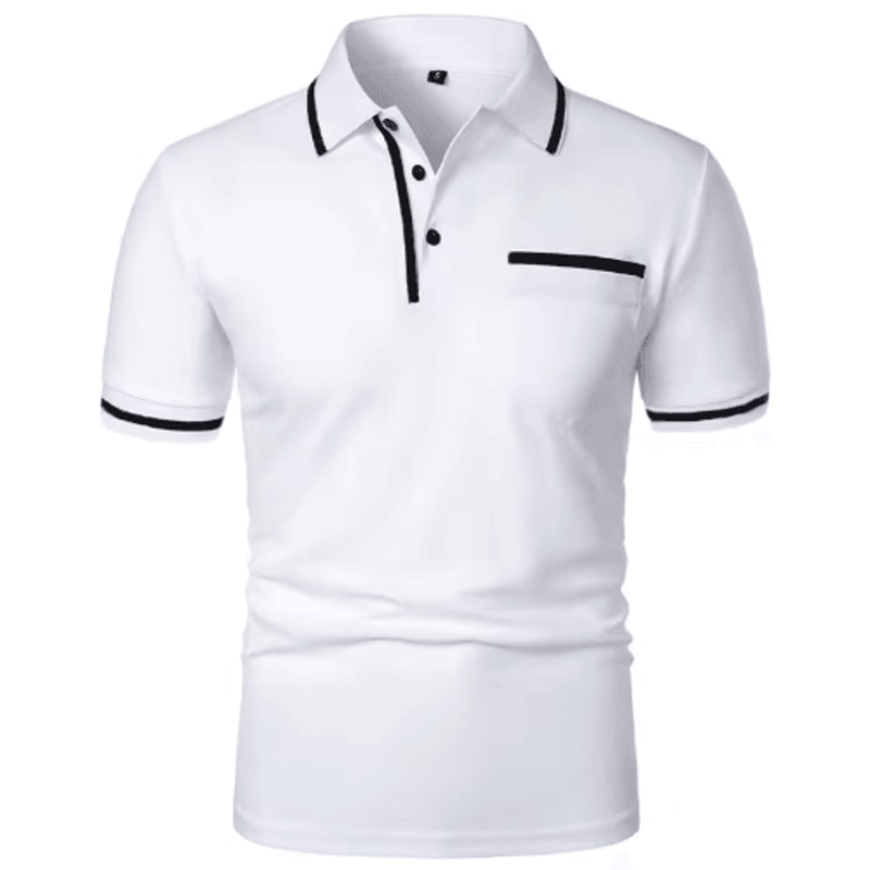 Mens Short Sleeve Polo Shirt Breathable Loose Fit Casual Summer Top With Pocket 7
