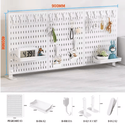 desktop pegboard storage kit stand up clip on panels for home office and study organization