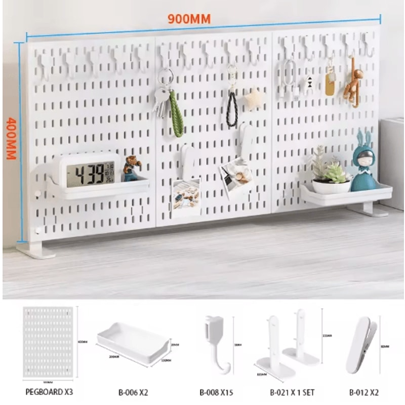Desktop Pegboard Storage Kit Stand Up Clip On Panels For Home Office And Study Organization 0