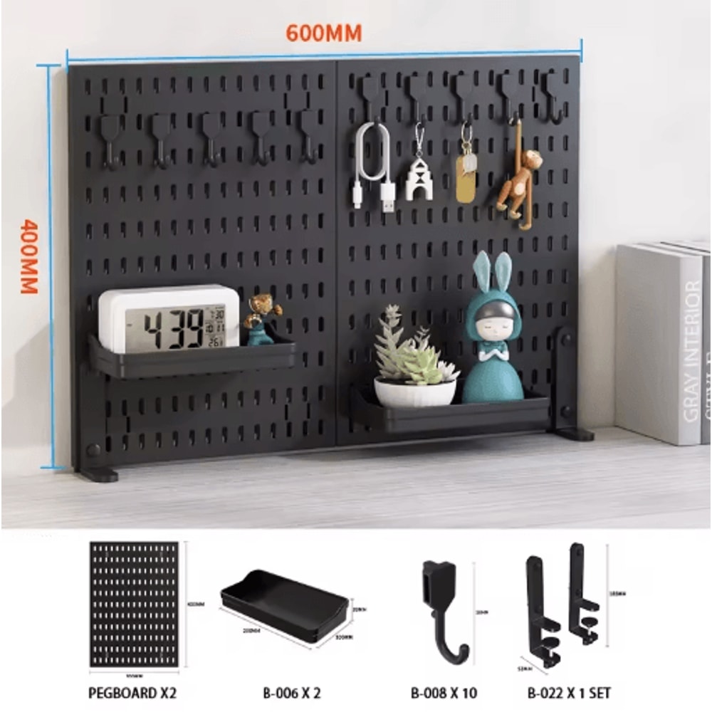 Desktop Storage Pegboard Upright Or Clip On Organizer For Home Office Shelves 8